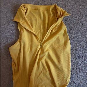 Yellow Collared Women's Top